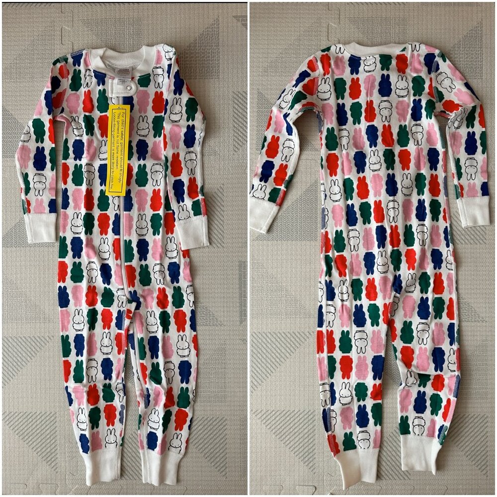 NWT Hanna Andersson Miffy Baby Zip Sleeper / Miffy Pink Multi Size 3